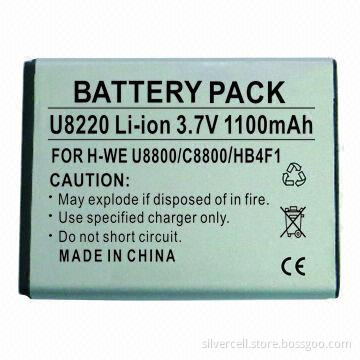 Li-ion Battery for Huawei U8220 with 1,100mAh Capacity